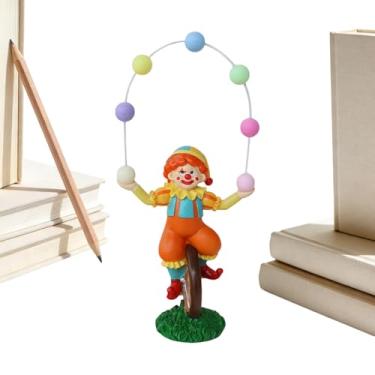 Imagem de Estátua De Palhaço - Brinquedos Estatuas Divertidos | Decoração De Mesa Palhaço Em Resina Com Design De Monociclo | Para Sala De Estar Quarto Carnaval Prateleira Lareira