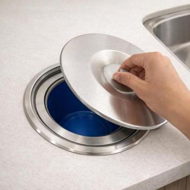 Imagem de Lixeira De Embutir Para Pia Bancada 5 Litros Aço Inox 304 - Stillus Ho