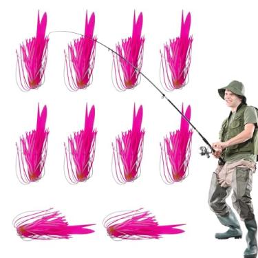 Imagem de Saias Jig – Conjunto de 10 iscas de silicone | Equipamento de peixe para robalo, atividades ao ar livre, família, jovens, amigos, acampamento, sobrevivência
