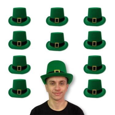 Imagem de Kit 10 Chapéu Cartola Verde Day Irish Leprechaun