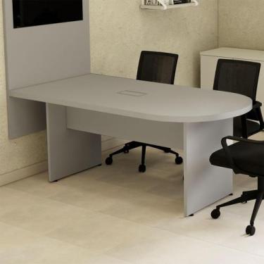 Imagem de Mesa de Reunião 1,80m para 5 Pessoas c/ 1 Caixa de Tomadas Canto Esque