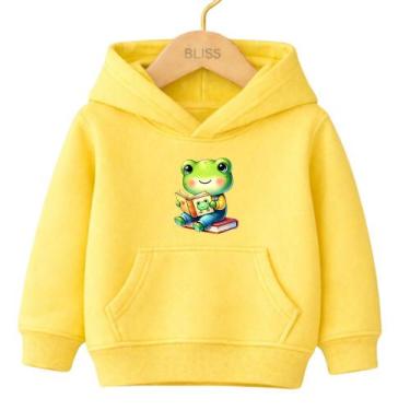 Imagem de Moletom Canguru Infantil Estampa Sapinho Leitura 1027 Estiloso Casual 