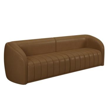 Imagem de Sofá 05 Lugares Para Sala De Estar 332 Cm Lazio M03 Couríssimo Whisky - Lyam Decor