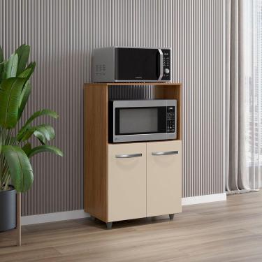 Imagem de Armário Multiuso Nésia 2 Portas Cozinha Mb1 Cor Savana Off White Pc