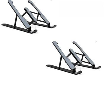 Imagem de Suporte Para Notebook Base Dobrável de Alumínio Ergonômico Ajustável Fino Portátil Com Estojo(2 und Plástico)