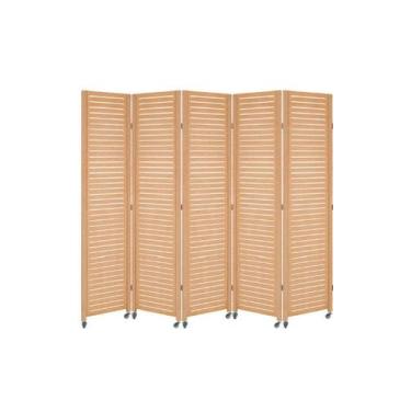 Imagem de 5 Biombo Sanfonado Com Rodinhas E Dobradiças Mdf Cru Folha Painel Divi