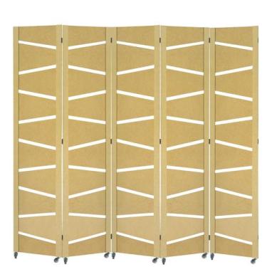Imagem de 5 Biombo Slim Sanfonado Com Rodinhas E Dobradiças Mdf Cru Folha Painel