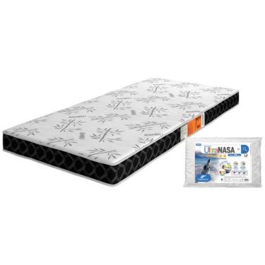 Imagem de Kit Colchão Solteiro Plumatex Espuma D20 12x88cm - Confortex + Travess