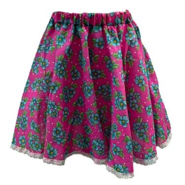 Imagem de Saia Godê Infantil Carimbó e Danças - Mundo Encantado Fantasias, Rosa,