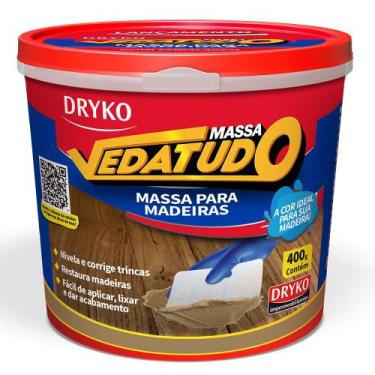Imagem de Massa para madeira reparo e calafetação 400 g - Vedatudo (Mogno) - Dry