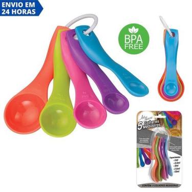 Imagem de Colher Medidora De Plástico 5 Peças Bpa Free - Art House