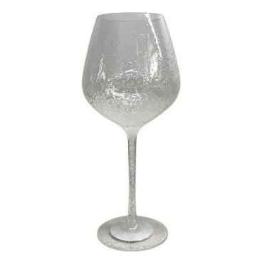 Imagem de Taça para Vinho Acrílico Bolhas Degradê Transparente 680ml - ENTRECASA