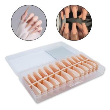 Imagem de Kit 240 Unha Postiça Soft Gel Bailarina Realista Nude Claro Manicure U