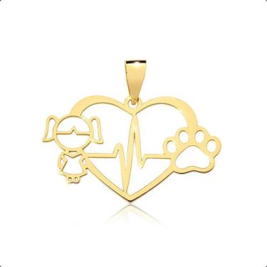 Imagem de Pingente Menina Com Patinha Ouro 18k - Dreamfactoryjóias