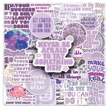 Imagem de Adesivos roxos Inspirationals à prova d'água (50 unidades) de 5 a 7 cm