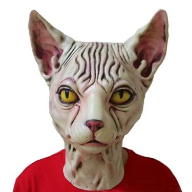 Imagem de Máscara de cosplay Demon Cat Halloween Latex Overhead Prop - yiweisai