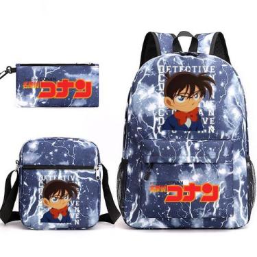 Imagem de Conjunto de mochilas Detective Conan Edogawa Cartoon Kids School - Yiw