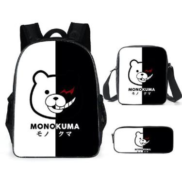 Imagem de Conjunto de mochilas Danganronpass Bear School, 3 unidades para crianç