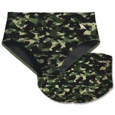 Imagem de SUNGA INFANTIL CAMUFLAGEM MILITAR COM FORRO E PROTEÇÃO UV 50+ KAUNA-Masculino