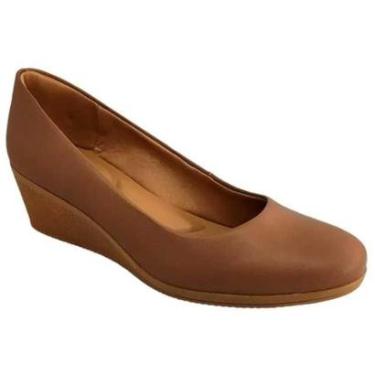 Imagem de Sapato Social Feminino Anabela Camel Usaflex AA3811-Feminino