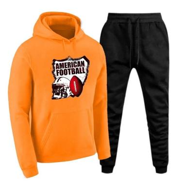 Imagem de Kit Conjunto de Moletom Masculino Calça e Blusa Algodao Flanelado Para Inverno Tecido de Qualidade-Masculino