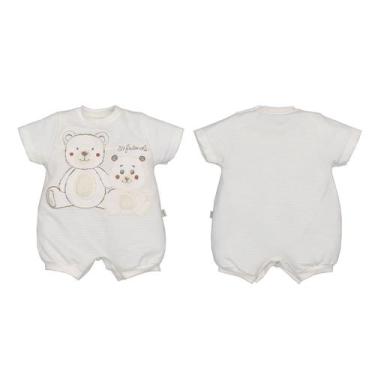 Imagem de Macaquinho Body Malha Bebê Menino Branco Upgrade Yago Urso, M