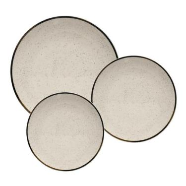 Imagem de Jogo de Pratos Aparelho Jantar Kit 18 Peças Oxford Cerâmica Unni Brisa