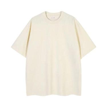 Imagem de Camiseta Masculina Oversized De Verão 260GSM Moda Coreana Manga Curta 