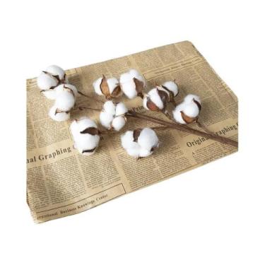 Imagem de Plantas Artificiais De Algodão Natural Com Spray Floral Para Decoração