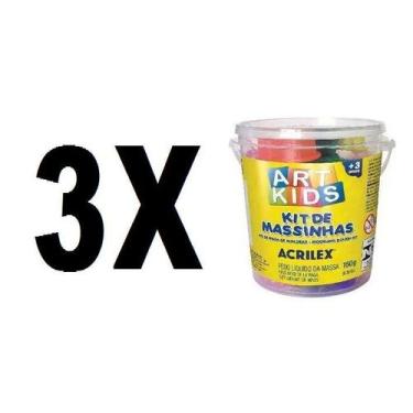 Imagem de Massa para Modelar Kit De Massinhas com Moldes 150g 3 Unid - Acrilex, 