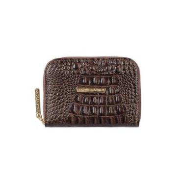 Imagem de Carteira feminina pequena de couro croco Kiara-Feminino