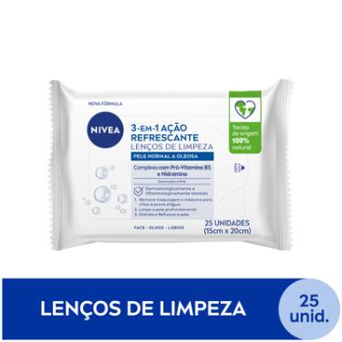 Imagem de Lenço Demaquilante 3 em 1 Ação Refrescante 25un Nivea Remove Maquiagem à Prova d'Água