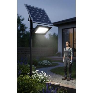 Imagem de Refletor LED Solar 200W 6000K Preto Alumínio Potente - Congratulations