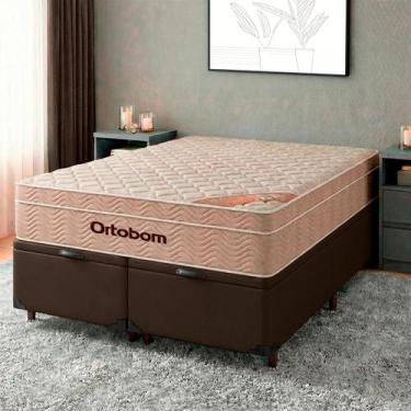 Imagem de Cama + Bau Blindado e Colchão Molas Ensacadas Queen - Ortobom