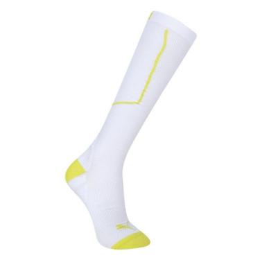 Imagem de Meia Puma Cano 3/4 Compressão Masculina, Branco, Amarelo, 39/43