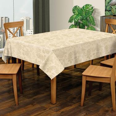 Imagem de Toalha Mesa Salehtex Térmica Jacquard 1,38m x 1,38m Bege