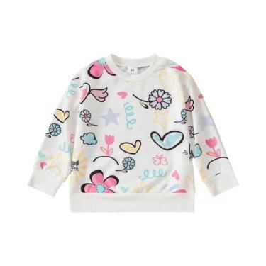 Imagem de Moletom Feminino Com Gola Redonda E Estampa De Flor Com Grafite, Manga