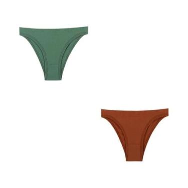 Imagem de Calcinhas Femininas Sem Costura De Cintura Baixa 2 Peças Lingerie Sexy