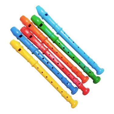 Imagem de 1 Flauta doce infantil lástico c partitura P p brinde e lembrança fest