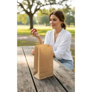 Imagem de Saco Papel Kraft 0,5kg - 500 Unidades Resistente P/ Alimento - Congrat