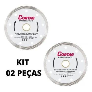 Imagem de Kit 2 Discos Diamantado Porcelanato Turbo Fino 4.3/8 Cortag - Congratu