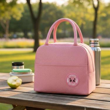 Imagem de Bolsa Termica Lancheira Compacta Alça Trabalho Cerveja Rosa-claro - EL