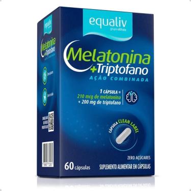 Imagem de Melatonina 0,21mg + Triptofano 200mg 60 Capsulas Equaliv-Unissex