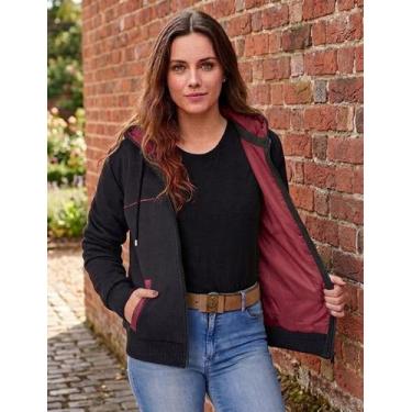 Imagem de Blusa de frio Moleton Grosso Feminina - Comércio L7, Preto, P