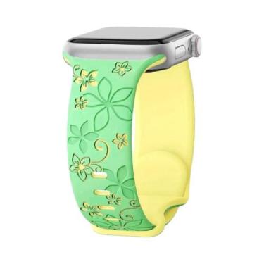 Imagem de Pulseira De Silicone Gravada Para Apple Watch Ultra 3 4 49mm 45mm 42mm