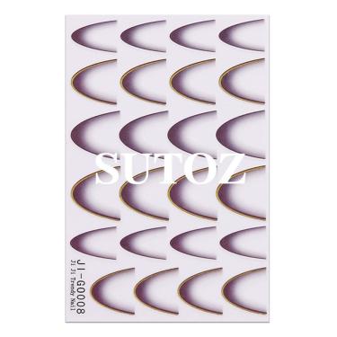 Imagem de Adesivo de Unhas Ji-G0 para Decoração 3D Gradiente Linha Francesa Azul Rosa Roxo Verde OEM