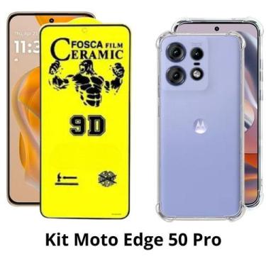 Imagem de Capinha Anti Choque TPU + Película 9D Fosca de Cerâmica para Moto Edge