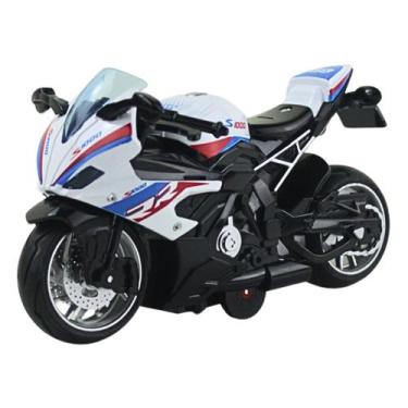 Imagem de Brinquedo Moto de Ferro Esportiva Com Fricção Luz e Som 1 Peça - - MSB