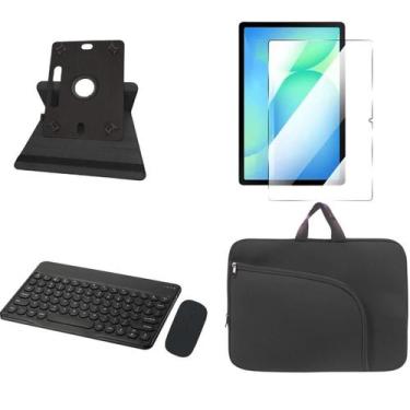 Imagem de kit p/ Tablet Samsung S10 FE - Pelicula de vidro+teclado e mouse preto