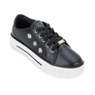 Imagem de Tênis Casual Molekinha MK23-25651, 31, Preto, Branco